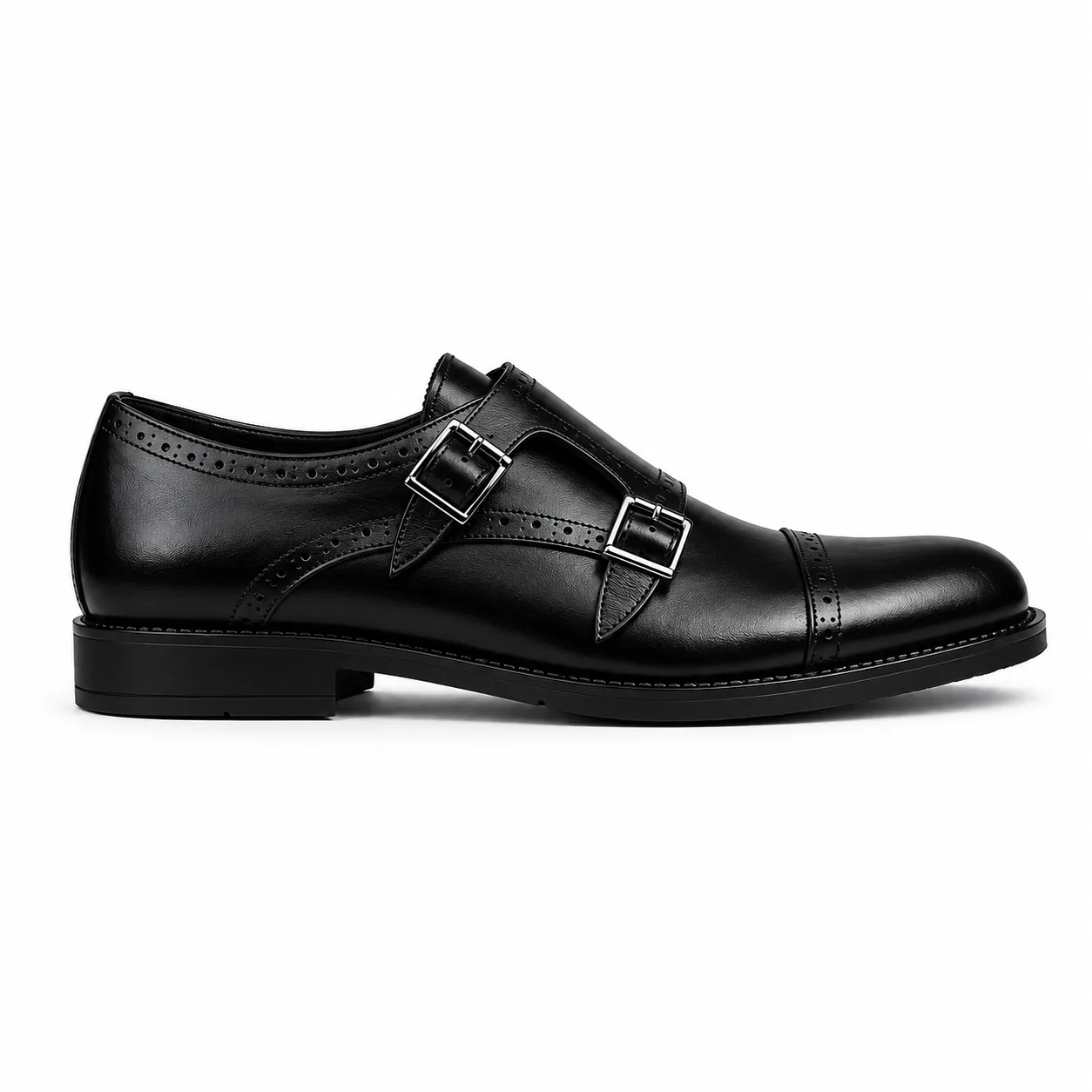 Chaussure homme 101-2 noir deux boucle miniature
